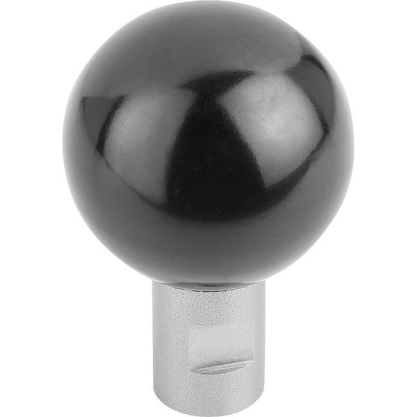 Ball Grip Revolving D1=25 D=M06 Thermoset, Comp:Stainless Steel